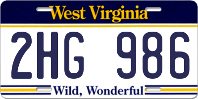WV license plate 2HG986