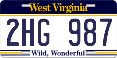 WV license plate 2HG987