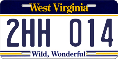 WV license plate 2HH014