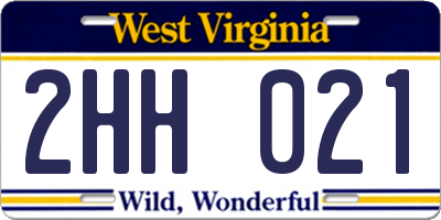 WV license plate 2HH021