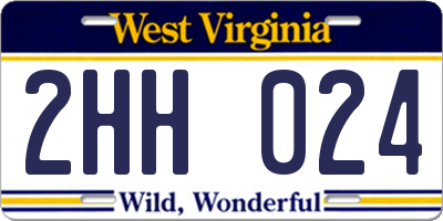 WV license plate 2HH024