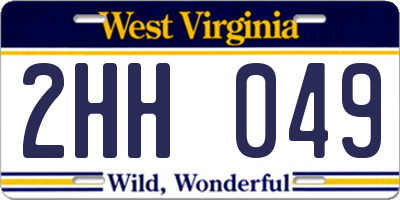 WV license plate 2HH049