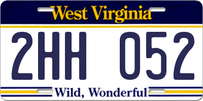 WV license plate 2HH052