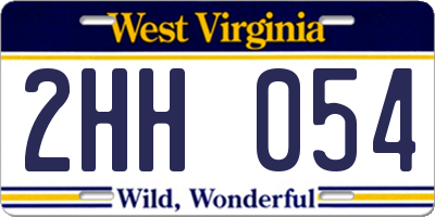 WV license plate 2HH054