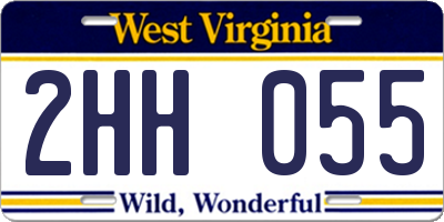 WV license plate 2HH055