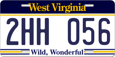 WV license plate 2HH056