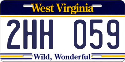WV license plate 2HH059
