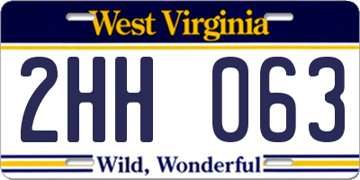 WV license plate 2HH063