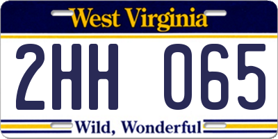 WV license plate 2HH065