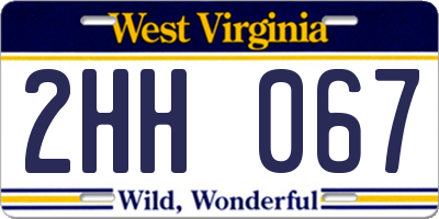 WV license plate 2HH067