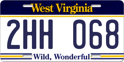 WV license plate 2HH068