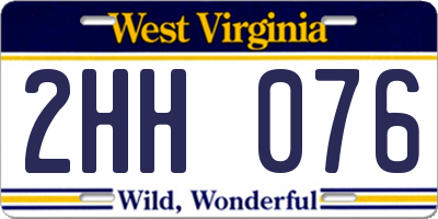 WV license plate 2HH076