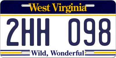 WV license plate 2HH098