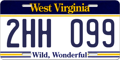 WV license plate 2HH099