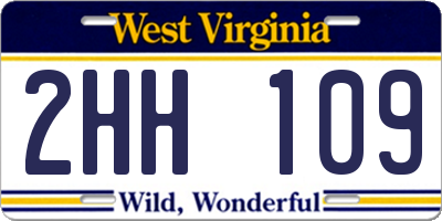 WV license plate 2HH109