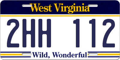 WV license plate 2HH112