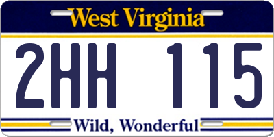 WV license plate 2HH115