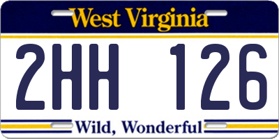 WV license plate 2HH126
