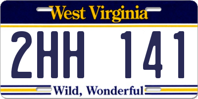 WV license plate 2HH141