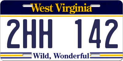 WV license plate 2HH142
