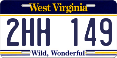 WV license plate 2HH149