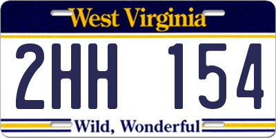 WV license plate 2HH154