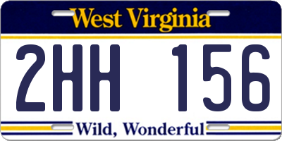WV license plate 2HH156