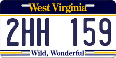 WV license plate 2HH159