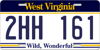 WV license plate 2HH161