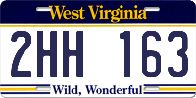 WV license plate 2HH163
