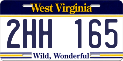 WV license plate 2HH165