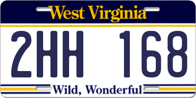WV license plate 2HH168