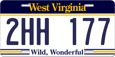 WV license plate 2HH177