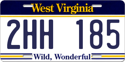 WV license plate 2HH185