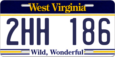 WV license plate 2HH186