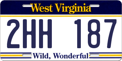 WV license plate 2HH187