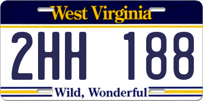 WV license plate 2HH188