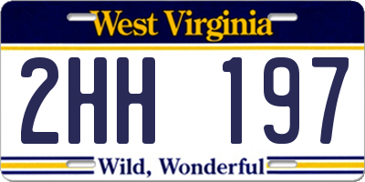 WV license plate 2HH197