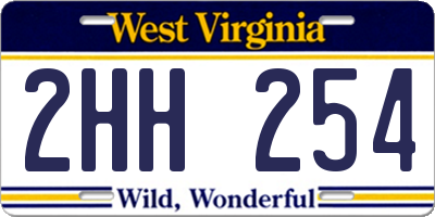 WV license plate 2HH254