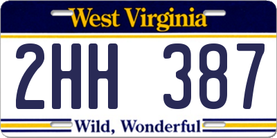 WV license plate 2HH387