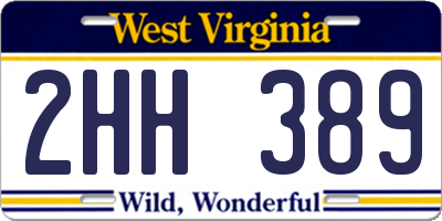WV license plate 2HH389