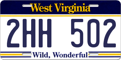 WV license plate 2HH502