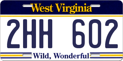 WV license plate 2HH602