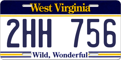 WV license plate 2HH756