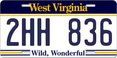 WV license plate 2HH836