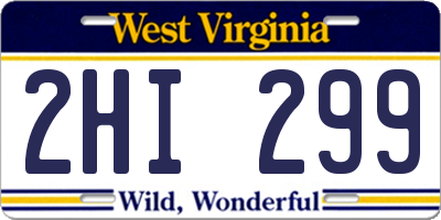 WV license plate 2HI299