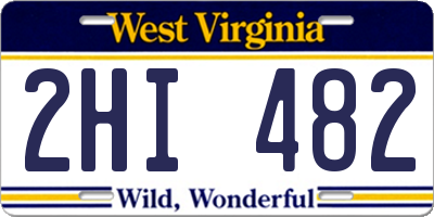 WV license plate 2HI482