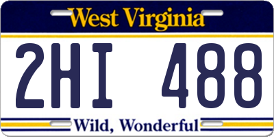 WV license plate 2HI488