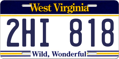 WV license plate 2HI818