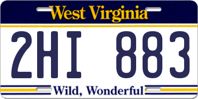 WV license plate 2HI883